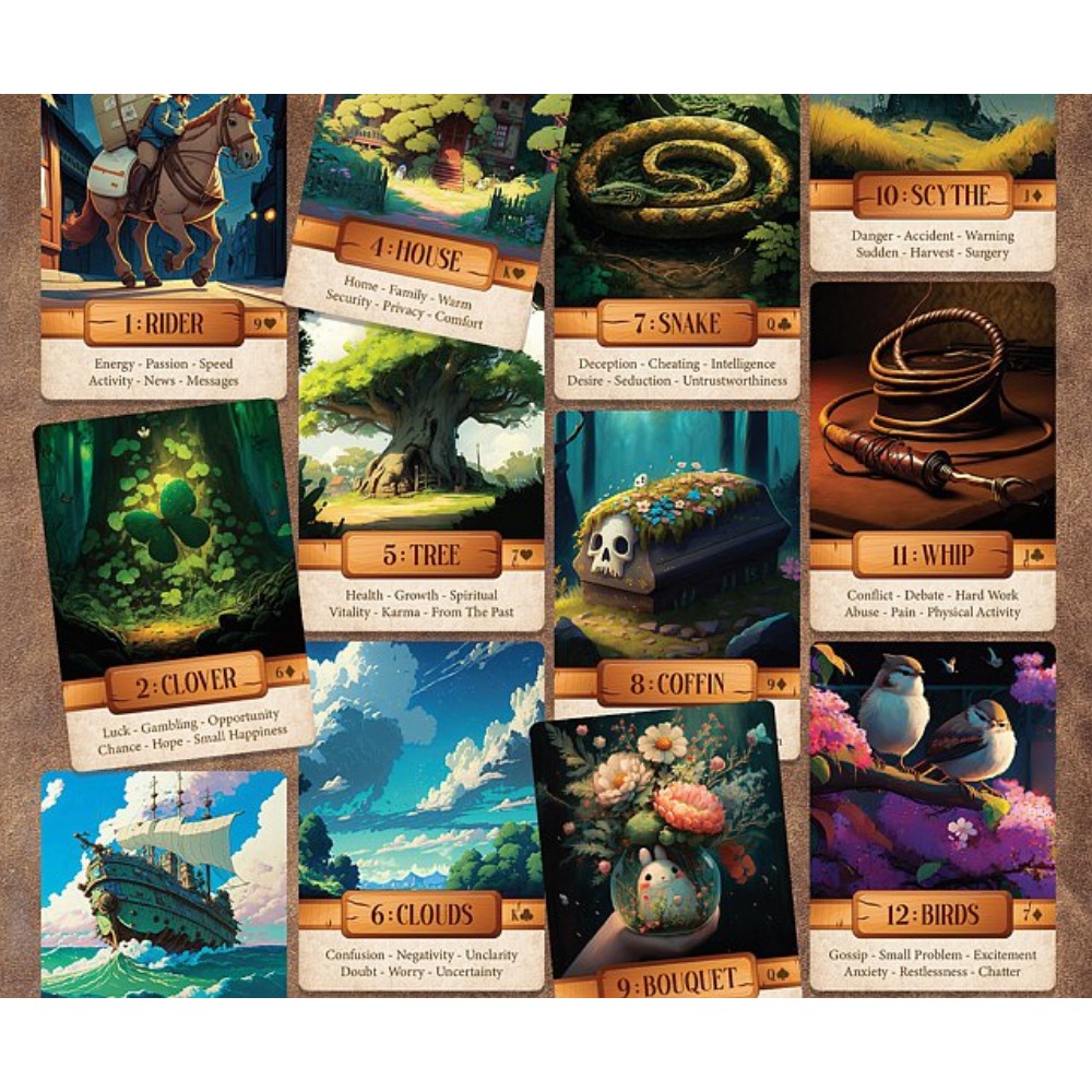 10.4*7.3cm Le Claire Lenormand - огляд і ціна Tarot Cards Deck With Guidebook