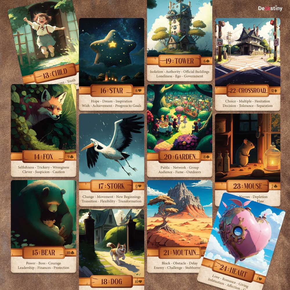 10.4*7.3cm Le Claire Lenormand - огляд і ціна Tarot Cards Deck With Guidebook