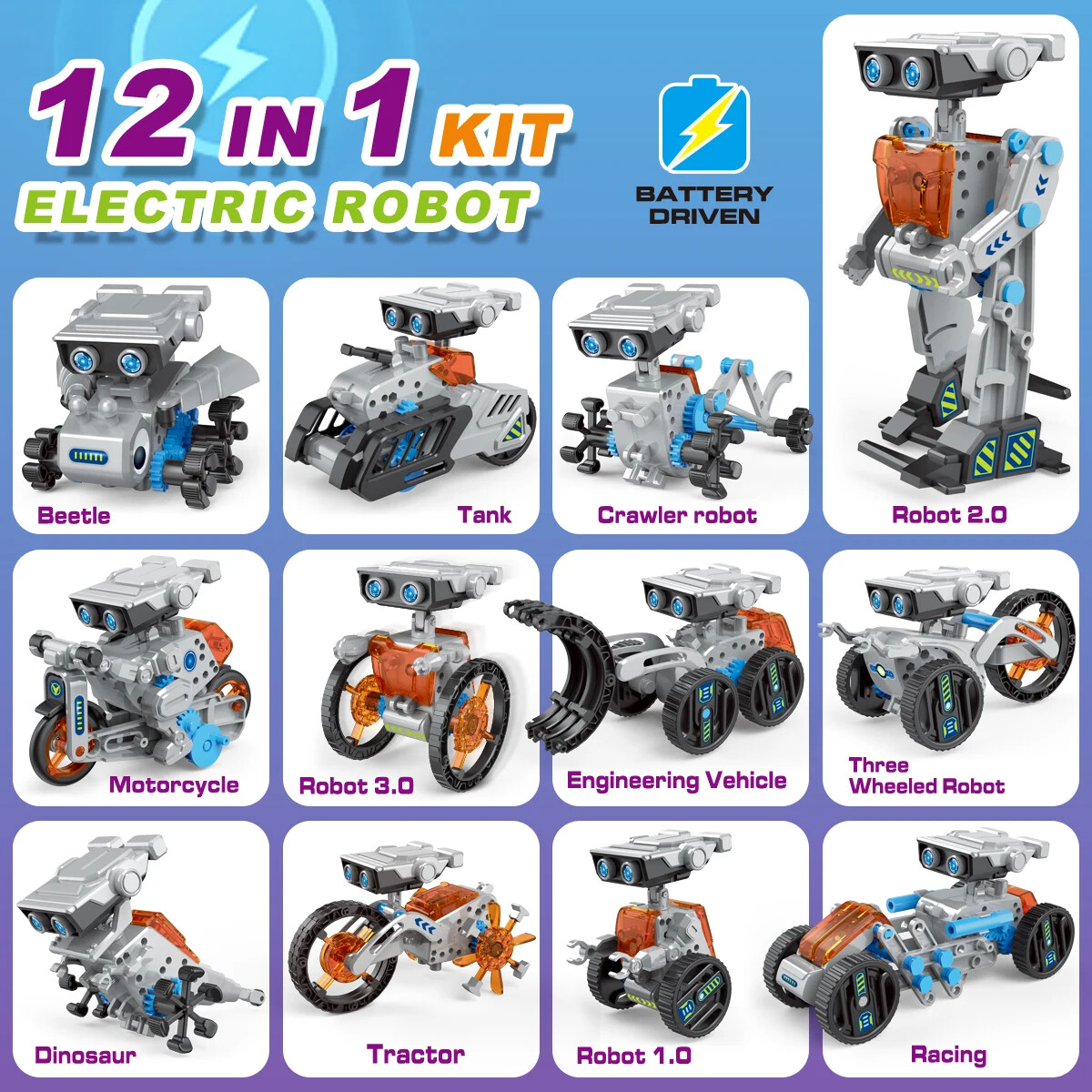 STEM 12-in-1 Education Solar R - огляд і ціна Stem Solar Robot Kit For Kids