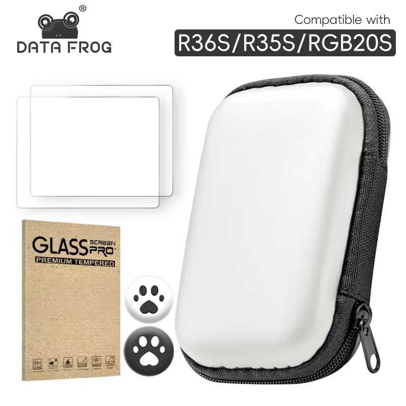 DATA FROG Tempered Glass Scree - огляд і ціна Retro Handheld Game Console R36S
